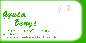 gyula benyi business card